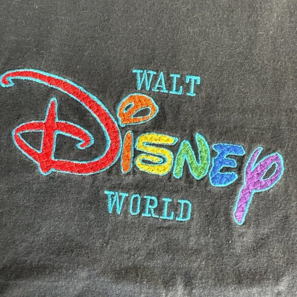 Rare VTG DISNEY Originals Walt Disney World Embroidered T Shirt 90s Rainbow‎ Med - Picture 2 of 11
